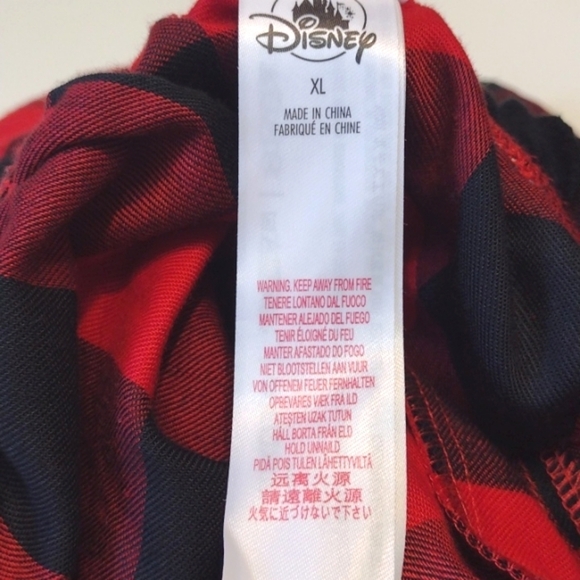 Disney Mickey Mouse Men's  Red/Black Plaid Holiday Pajama Set Size (XL) - Picture 16 of 16